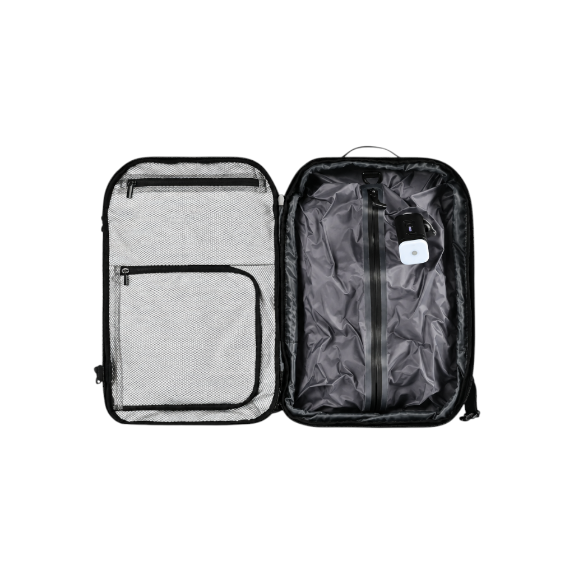 Compression sous vide intégrée — Hublo 60L — Sac à dos cabine