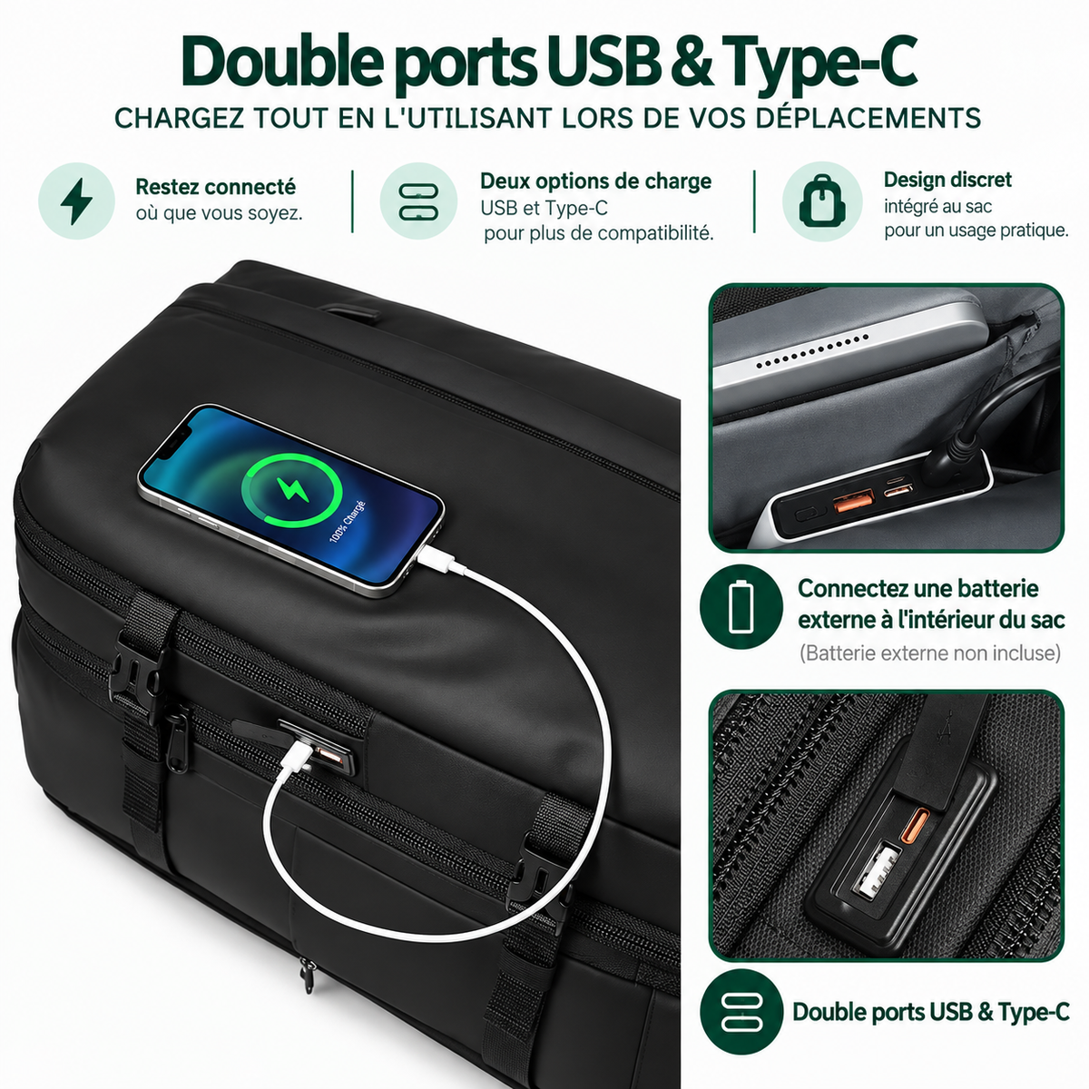 Runway — Valise cabine 2-en-1 compression sous vide 60L