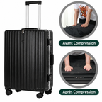 Airline — Valise cabine rigide compression sous vide avec serrure TSA