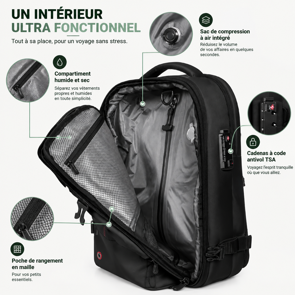 Cap 48L — Sac à dos sous le siège