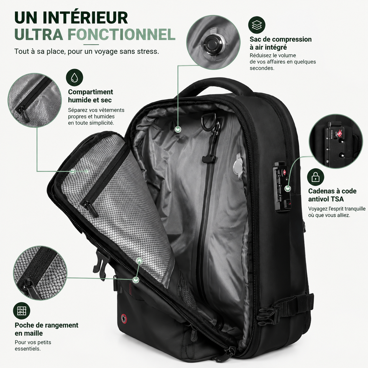 Cap 48L — Sac à dos sous le siège